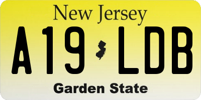 NJ license plate A19LDB