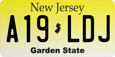 NJ license plate A19LDJ
