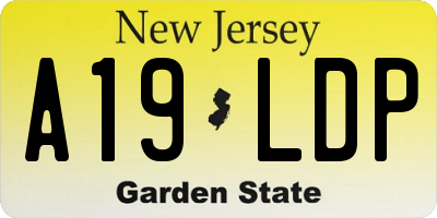 NJ license plate A19LDP