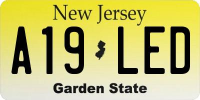 NJ license plate A19LED