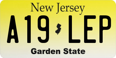 NJ license plate A19LEP