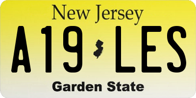 NJ license plate A19LES