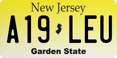 NJ license plate A19LEU