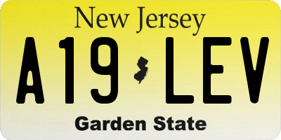 NJ license plate A19LEV
