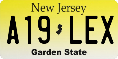 NJ license plate A19LEX