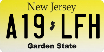 NJ license plate A19LFH