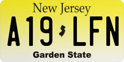 NJ license plate A19LFN