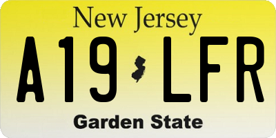 NJ license plate A19LFR