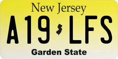 NJ license plate A19LFS