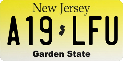NJ license plate A19LFU