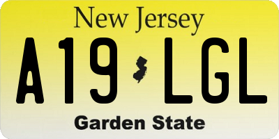 NJ license plate A19LGL