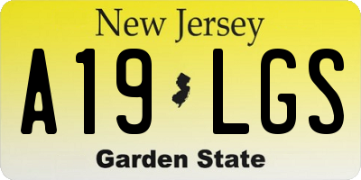 NJ license plate A19LGS