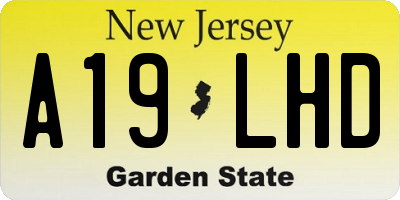 NJ license plate A19LHD