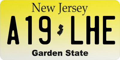NJ license plate A19LHE