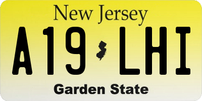 NJ license plate A19LHI