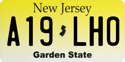 NJ license plate A19LHO