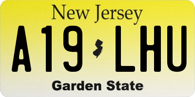 NJ license plate A19LHU