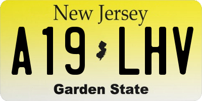 NJ license plate A19LHV