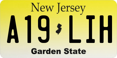 NJ license plate A19LIH