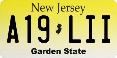 NJ license plate A19LII
