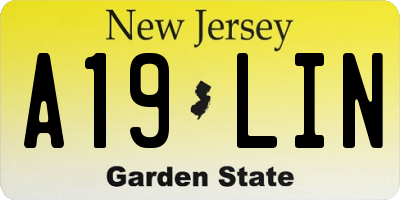 NJ license plate A19LIN