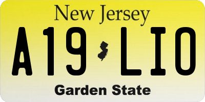 NJ license plate A19LIO