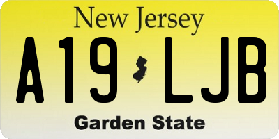 NJ license plate A19LJB