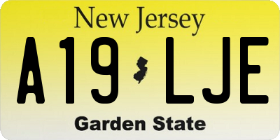 NJ license plate A19LJE