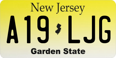 NJ license plate A19LJG