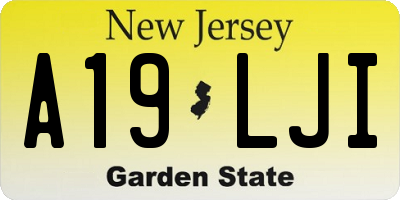 NJ license plate A19LJI