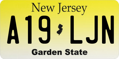 NJ license plate A19LJN