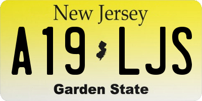 NJ license plate A19LJS