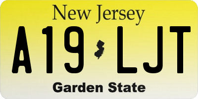 NJ license plate A19LJT