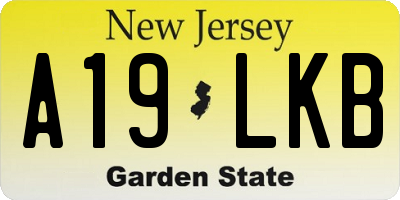 NJ license plate A19LKB