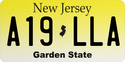NJ license plate A19LLA
