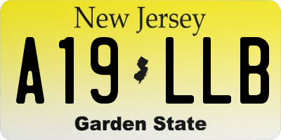 NJ license plate A19LLB