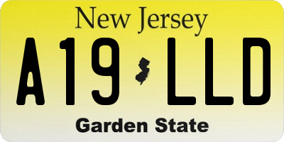 NJ license plate A19LLD