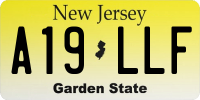 NJ license plate A19LLF