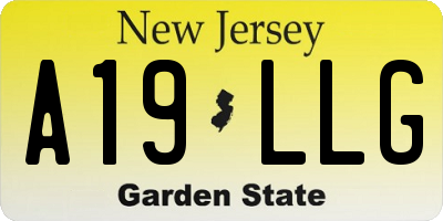 NJ license plate A19LLG