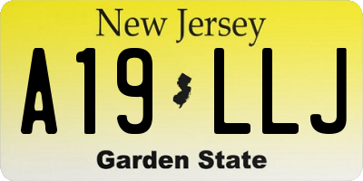 NJ license plate A19LLJ