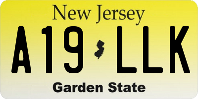 NJ license plate A19LLK