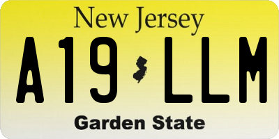 NJ license plate A19LLM