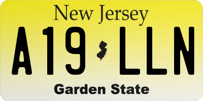 NJ license plate A19LLN