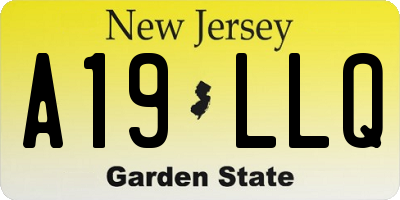 NJ license plate A19LLQ