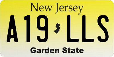 NJ license plate A19LLS