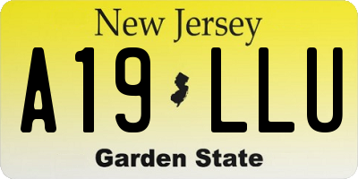 NJ license plate A19LLU
