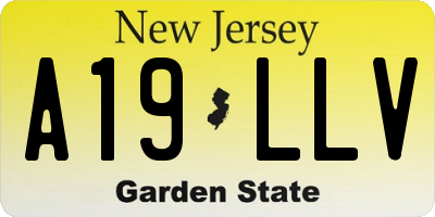NJ license plate A19LLV