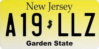 NJ license plate A19LLZ