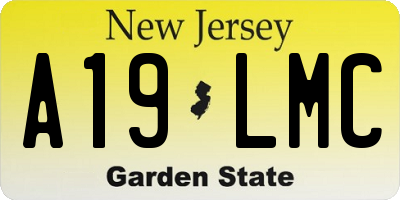 NJ license plate A19LMC