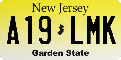NJ license plate A19LMK